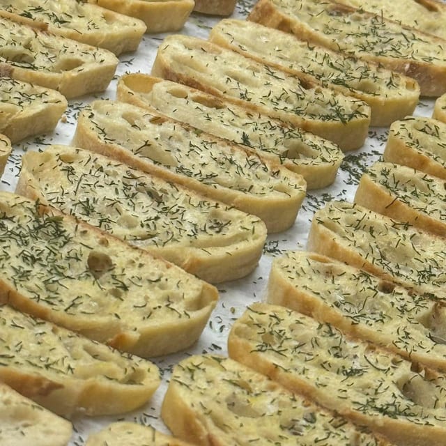 Italian Garlic, Rosemary Focaccia Bread Per Slice.